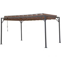 Habitat Et Jardin - Pergola bioclimatique en tissu 'Lodge' 3 x 4 m - Taupe