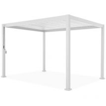 Sweeek - Pergola Bioclimatique blanc – Triomphe – 3x4m. aluminium. à lames orientables