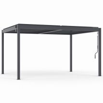 Idmarket - Pergola bioclimatique lames orientables 3x4M aluminium gris anthracite