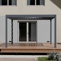 Pergola bioclimatique motorisée autoportante avec éclairage ombréa 3x4M - Anthracite