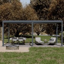 Pergola bioclimatique motorisée Ombréa autoportante 3x6M - Anthracite