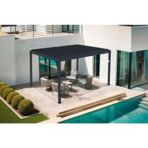 Pergola bioclimatique motorisée SANTA 4x3m aluminium gris
