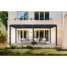Cazeboo - Pergola bioclimatique motorisée santa 5x3m aluminium gris