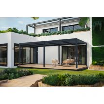 Cazeboo - Pergola bioclimatique motorisée santa 6x3m aluminium gris