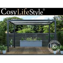 Dancover - Pergola bioclimatique San Pablo, 3x4m, Noir/Blanc