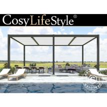 Dancover - Pergola bioclimatique San Pablo, 3x5,8m, Noir/Blanc