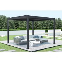 Cazeboo - Pergola bioclimatique santa 3x3m Aluminium Gris anthracite