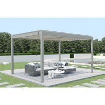 Cazeboo - Pergola Bioclimatique santa 4x3m Aluminium Taupe