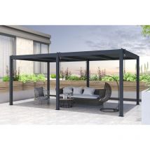 Cazeboo - Pergola Bioclimatique santa 5x3m Aluminium Gris anthracite