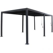 Habitat Et Jardin - Pergola bioclimatique 'Windsor' en aluminium - 3 x 6 m - Gris