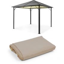 Pergola Blum feldt panthéon solid sky ambient solar 3x3 m éclairage solaire - taupe