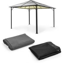 Pergola Blumfeldt panthéon solid sky ambient solar 3x4 m moustiquaire - gris foncé