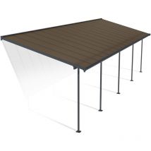 Canopia By Palram - Palram - Canopia | Pergola Capri Marquesina De Aluminio 971X295X299 cm Gris Con Vidriado De Policarbonato Bronce