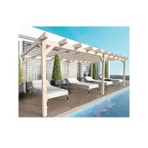 Pergola autoportée bois - Marsella, Dimensions 600 x 500 cm, Ancrage Support de plaque surélevé