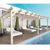 Pergola autoportée bois - Marsella, Dimensions 600 x 500 cm, Ancrage Aucun