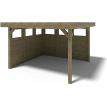 Altanka - Pergola de jardin 4,04x4,04m avec panneaux - traité