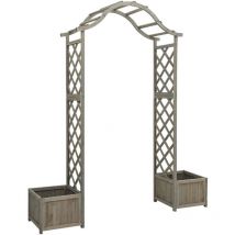 Pergola de jardin avec jardinière Gris Bois pin massif