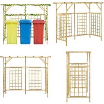 Pergola de jardin pour poubelles triples Bois de pin imprégné - pergola - pergolas - Home & Living - Brun