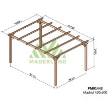 Maderland - Pérgola de Madera Maciza Madrid ( ) - Gardeneas - 420 x 300 cm