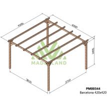 Maderland - Pérgola de Madera Maciza Barcelona ( ) - Gardeneas - 420 x 420 cm