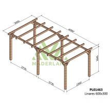 Maderland - Pérgola de Madera Laminada Linares ( ) - Gardeneas - 600 x 300 cm