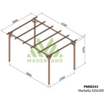 Maderland - Pérgola de Madera Maciza Marbella ( ) - Gardeneas - 420 x 300 cm