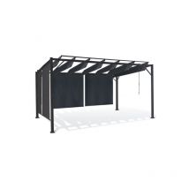 Idmarket - Pergola édition luxe lames orientables 3x3 m et 4 stores gris anthracite