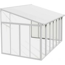 Véranda en aluminium blanc et polycarbonate SanRemo 12.8m²