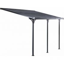 Gardiun - Pergola Elliot - 15 m² 495x300x225/270 cm Aluminium et Polycarbonate