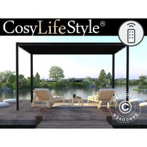 Pergola Gazebo San Fernando, 3x3 m, Black/Dark Grey