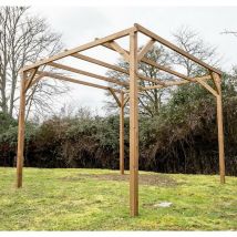 Bricoshop24 - Pergola in Legno 3x3 Gazebo Carport Posto Auto da Giardino Garage no Copertura