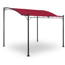 Uniprodo - Pergola Inclinée De Jardin Store Terrasse En Kit Tonnelle Toile 180g/m2 Rouge vin