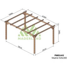 Pergola en bois massif Madrid 420 x 300 cm