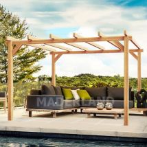 MADERLAND Pergola en bois autoportante - modèle LINARES - 500 x 400 cm