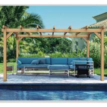 Maderland - Pergola autoportée bois - Valencia, Dimensions 400 x 300 cm, Ancrage Support de plaque