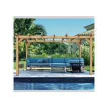 Maderland - Pergola autoportée bois - Valencia, Dimensions 400 x 300 cm, Ancrage Support de plaque surélevé