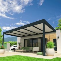 Ombrazur - Pergola isotoit modern Gris anthracite 6,26x4,50m