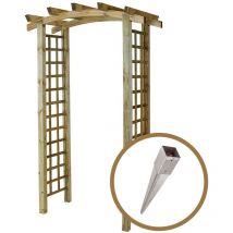 Cémonjardin - Arche de jardin Jasmin en arc + 4 supports poteaux à enfoncer
