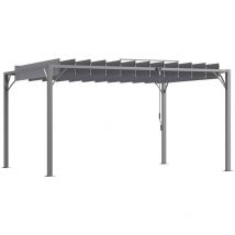 MH - Pergola lames orientables 3,90 x 2,95 maud grise