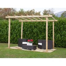Gazebo pergola 240x240 legno pino massello impregnato Losa Legnami