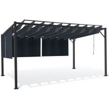 Idmarket - Pergola édition luxe lames orientables 3x4 m et 4 stores gris anthracite