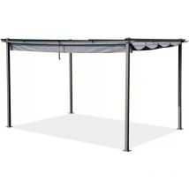 Habitat Et Jardin - Metallpergola mit ausziehbarem Dach - 3 x 4 m - Anthrazitgrau