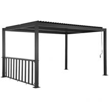 Sweeek - Pergola Mit Lamellendach Palace 3x3m Mit Thekenleiste 3m