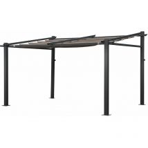 Happy Garden - Pergola murale 3 × 4m fréjus taupe - structure aluminium