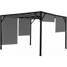 Décoshop26 - Pergola pavillon de jardin terrasse auvent stable 6cm gris 3x3m 040004069