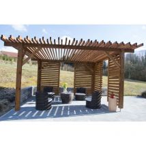 Jardinatoire - Pergola Persienne avec Pare-vents modulables 16m2 Bioclimatique