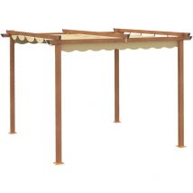 Pergola rétractable cerf bois et beige