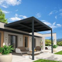 Ombrazur - Pergola solaire active Gris anthracite 3,491x3,514m 2400W