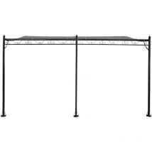 Habitat Et Jardin - Pergola tonnelle adossée en métal - 3 x 4 m - Gris