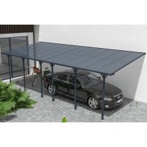 Toit terrasse/Carport 24m² KLEO 8x3m aluminium gris